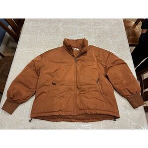 Zeagoo Brown Full Zip Puffer Jacket Winter Warm Stylish Cooper Size‎ Large NWT